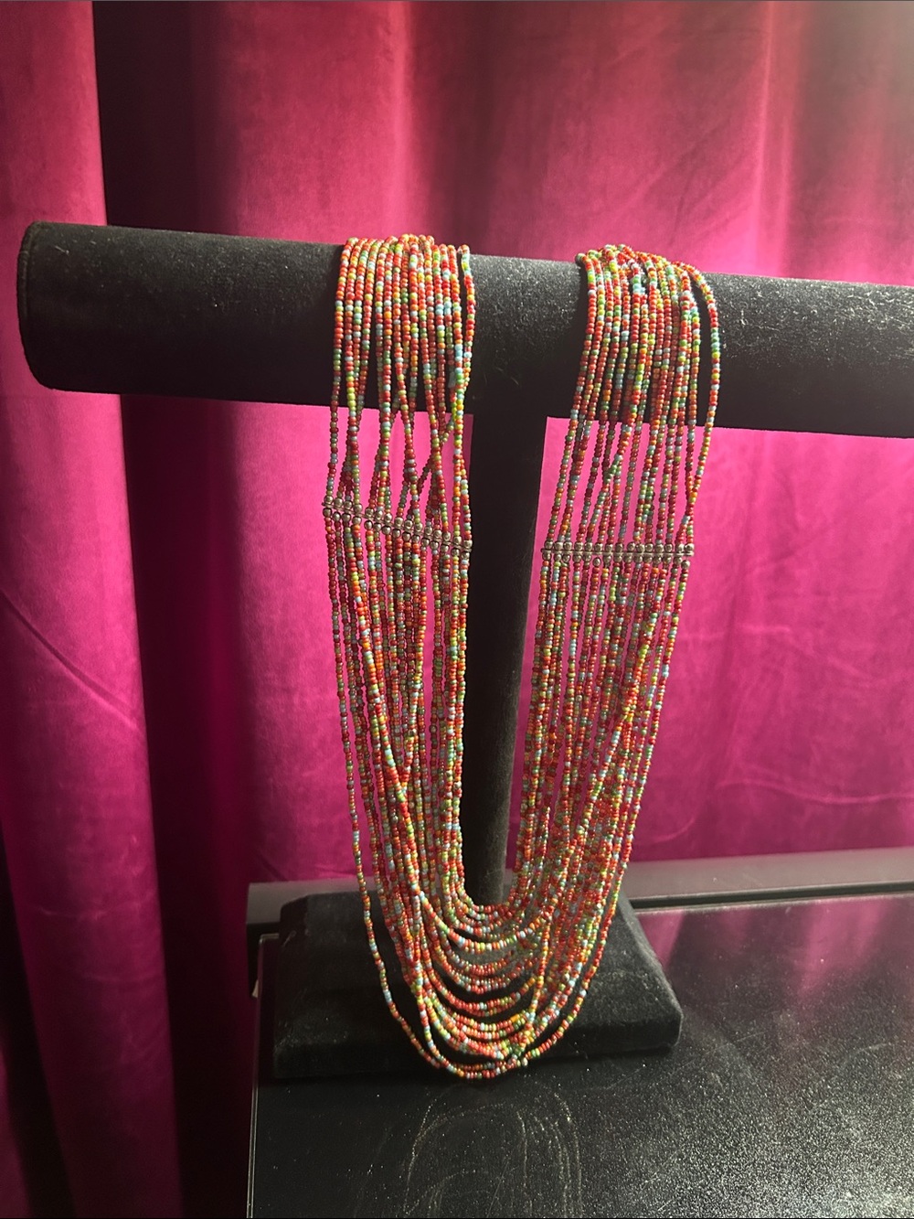 Multistrand Seed Bead Necklace in Multicolor